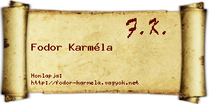 Fodor Karméla névjegykártya